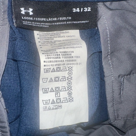 Men’s used Under Armour loose fit navy blue pants size 34 *32  Pre own items are - Picture 4 of 4
